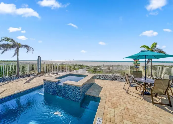 Ferienhaus Four Shores Unit 3 Gulf Direct Gulf With Pool And Clearwater Beach